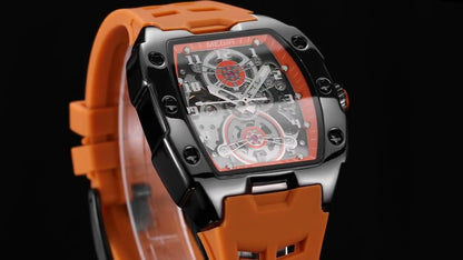 MEGIR New Men Watches Luxury Brand Automatic Mechanical Watch Silicone Strap Sports Casual Wristwatch Waterproof Clock Male Gift