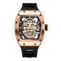 New Men's Watches Skull Hollow Dial Face Mechanical Watch Steel Case Waterproof Sport Wristwatch Automatic Movement Clock 9190-7
