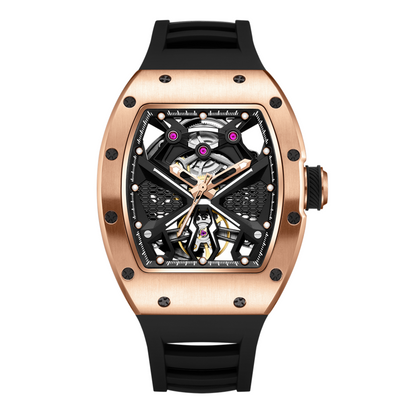 New Hollow Out Dial Men Mechanical Watch Fashion Stainless Steel Automatic Wristwatch Waterproof Watch Clock Montre Homme 9190-5