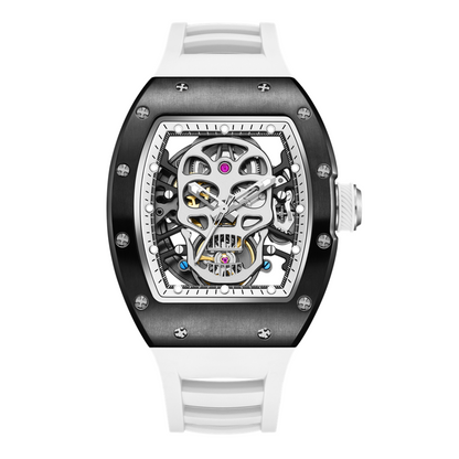 New Men's Watches Skull Hollow Dial Face Mechanical Watch Steel Case Waterproof Sport Wristwatch Automatic Movement Clock 9190-7