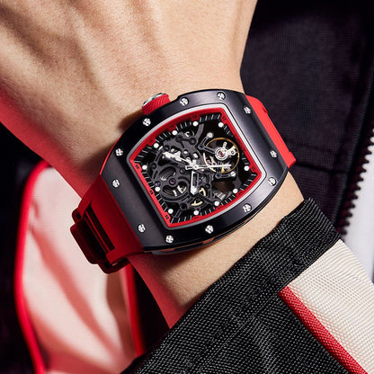 New Automatic Mechanical Watch for Men Luxury Skeleton Dial Luminous Waterproof Sports Military Wristwatch Gift for Man 9190-12