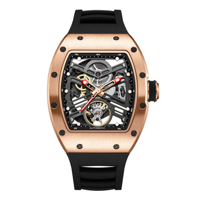 New 42MM Hollow Out Men Mechanical Watch Clock Stainless Steel Case Luminous Waterproof Automatic Watches Wristwatch 9190-13
