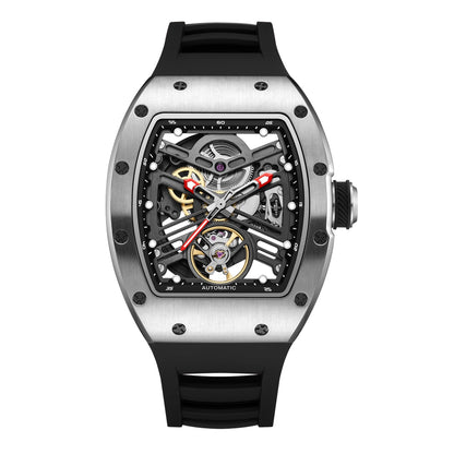New 42MM Hollow Out Men Mechanical Watch Clock Stainless Steel Case Luminous Waterproof Automatic Watches Wristwatch 9190-13