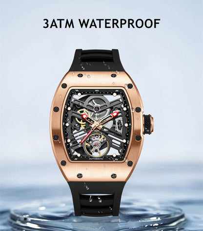 New 42MM Hollow Out Men Mechanical Watch Clock Stainless Steel Case Luminous Waterproof Automatic Watches Wristwatch 9190-13