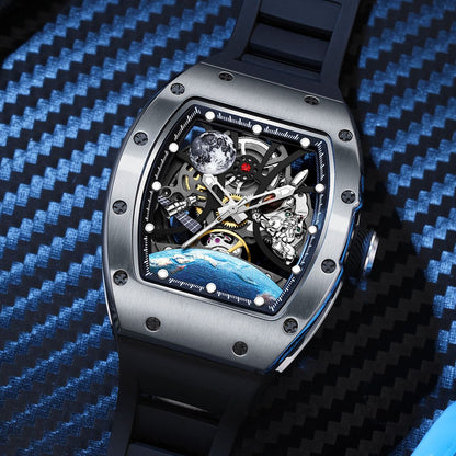 New Skeleton Dial Automatic Mechanical Movement Watch Men Fashion Sport Wristwatches Waterproof Male Clock Reloj Hombre 9190-14