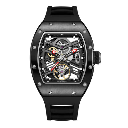 New 42MM Hollow Out Men Mechanical Watch Clock Stainless Steel Case Luminous Waterproof Automatic Watches Wristwatch 9190-13