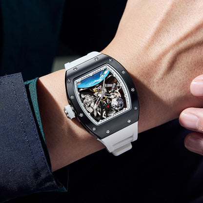 New Skeleton Dial Automatic Mechanical Movement Watch Men Fashion Sport Wristwatches Waterproof Male Clock Reloj Hombre 9190-14