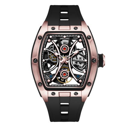 New Men's Sports Watch Fashion Automatic Mechanical Movement Watches Skeleton Luminous Waterproof Business Wristwatches 9198-4