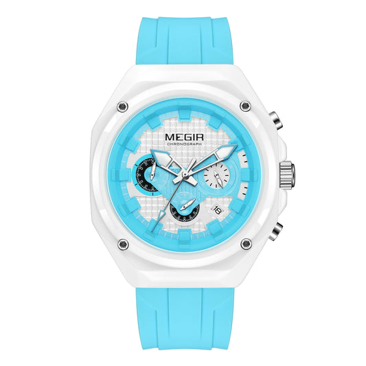 MEGIR Quartz Watch Student Sport Chronograph Date 8118