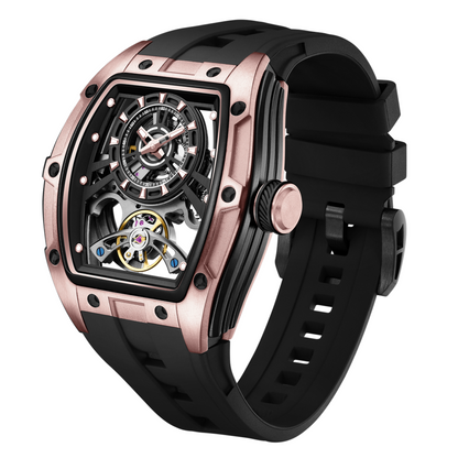 New Fashion Automatic Mechanical Watches for Men Waterproof Skeleton Dial Stainless Steel Case Male Wristwatch Clock 9198-6