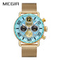 MEGIR Round Dial Quartz Men's Watch Chronograph Luxury Sport Casual Waterproof Calendar Wristwatches Clock Gift for Man 2249