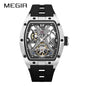 MEGIR Skeleton Dial Men Watches Luxury Automatic Mechanical Sport Watch Stainless Steel Case Man Wristwatch Clock Reloj Hombre 2245