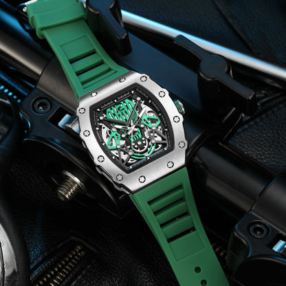 RUIMAS Luxury Watch Men Fashion Automatic Mechanical Watches Clock Silicone Strap Sport Casual Wristwatch Big Dial Reloj Hombre 341