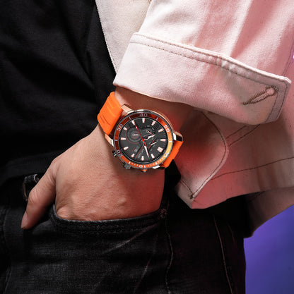 MEGIR Luxury Military Watches for Men Fashion Sport Quartz Wristwatch Waterproof Silicone Band Male Clock Chronograph with Date 2224