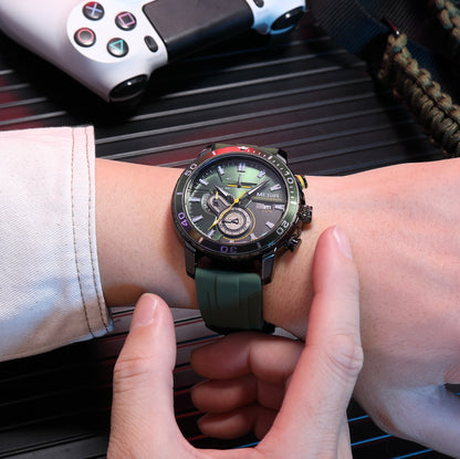 MEGIR Luxury Military Watches for Men Fashion Sport Quartz Wristwatch Waterproof Silicone Band Male Clock Chronograph with Date 2224