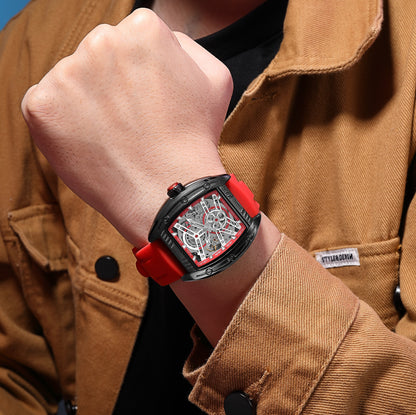 MEGIR Original Luxury Sport Watch for Men Silicone Band Automatic Mechanical Movement WristWatches Luminous Clock Reloj Hombre 8601