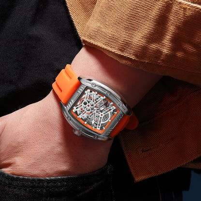 MEGIR Original Luxury Sport Watch for Men Silicone Band Automatic Mechanical Movement WristWatches Luminous Clock Reloj Hombre 8601