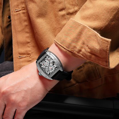 MEGIR Original Luxury Sport Watch for Men Silicone Band Automatic Mechanical Movement WristWatches Luminous Clock Reloj Hombre 8601