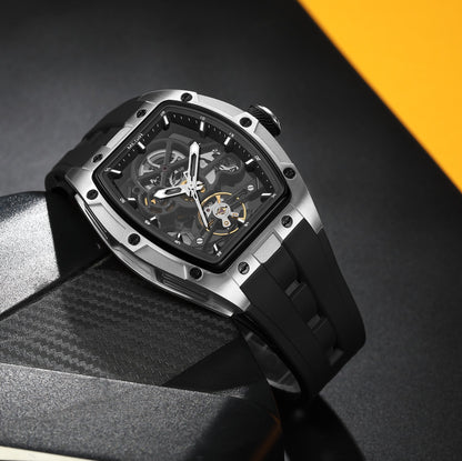 MEGIR 100% Original Fashion Men Watches Automatic Mechanical Watch Steel Case Sport Skeleton Wristwatch Waterproof Clock Reloj Hombre 2242