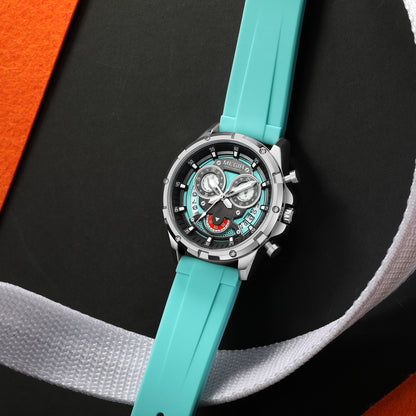MEGIR Men's Sport Watches Silicone Strap Military Quartz Chronograph Waterproof Luminous Wristwatch 24-hour Auto Date Reloj Hombre 2248
