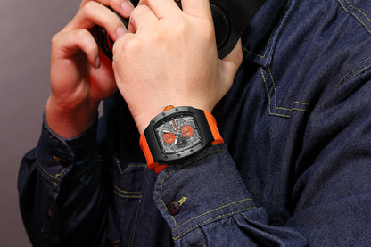 MEGIR Blue Luxury Sport Watch for Men Steel Case Waterproof Luminous Military Quartz Chronograph Big Dial Auto Date Reloj Hombre  8411