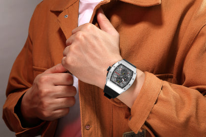 MEGIR Blue Luxury Sport Watch for Men Steel Case Waterproof Luminous Military Quartz Chronograph Big Dial Auto Date Reloj Hombre  8411