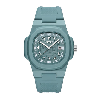 MEGIR 43MM Irregular Dial Men Watches Quartz Waterproof Sport Casual Wristwatch Clock Date Gifts for Man Reloj Hombre 8119