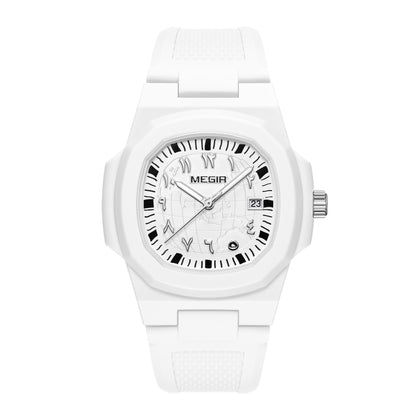 MEGIR 43MM Irregular Dial Men Watches Quartz Waterproof Sport Casual Wristwatch Clock Date Gifts for Man Reloj Hombre 8119