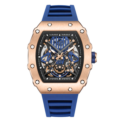 RUIMAS Luxury Watch Men Fashion Automatic Mechanical Watches Clock Silicone Strap Sport Casual Wristwatch Big Dial Reloj Hombre 341