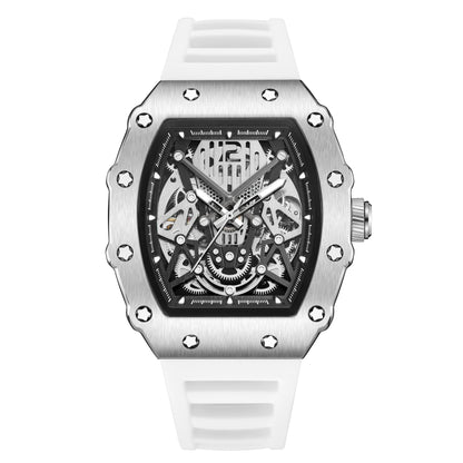 RUIMAS Luxury Watch Men Fashion Automatic Mechanical Watches Clock Silicone Strap Sport Casual Wristwatch Big Dial Reloj Hombre 341