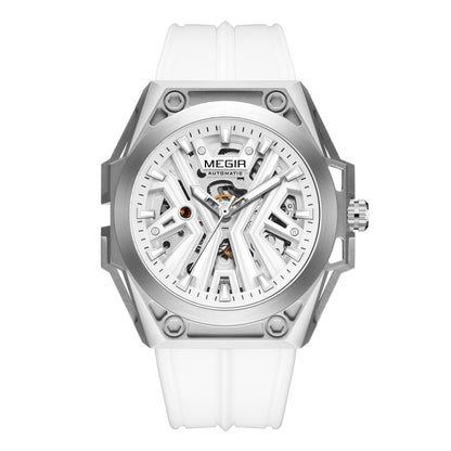 MEGIR Fashion Fully Automatic Mechanical Men's Watch Stainless Steel Case Sports Military Wristwatch Waterproof Watches Clock 8603