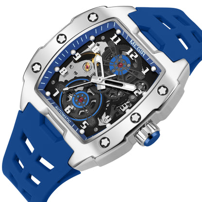 MEGIR New Men Watches Luxury Brand Automatic Mechanical Watch Silicone Strap Sports Casual Wristwatch Waterproof Clock Male Gift 8602