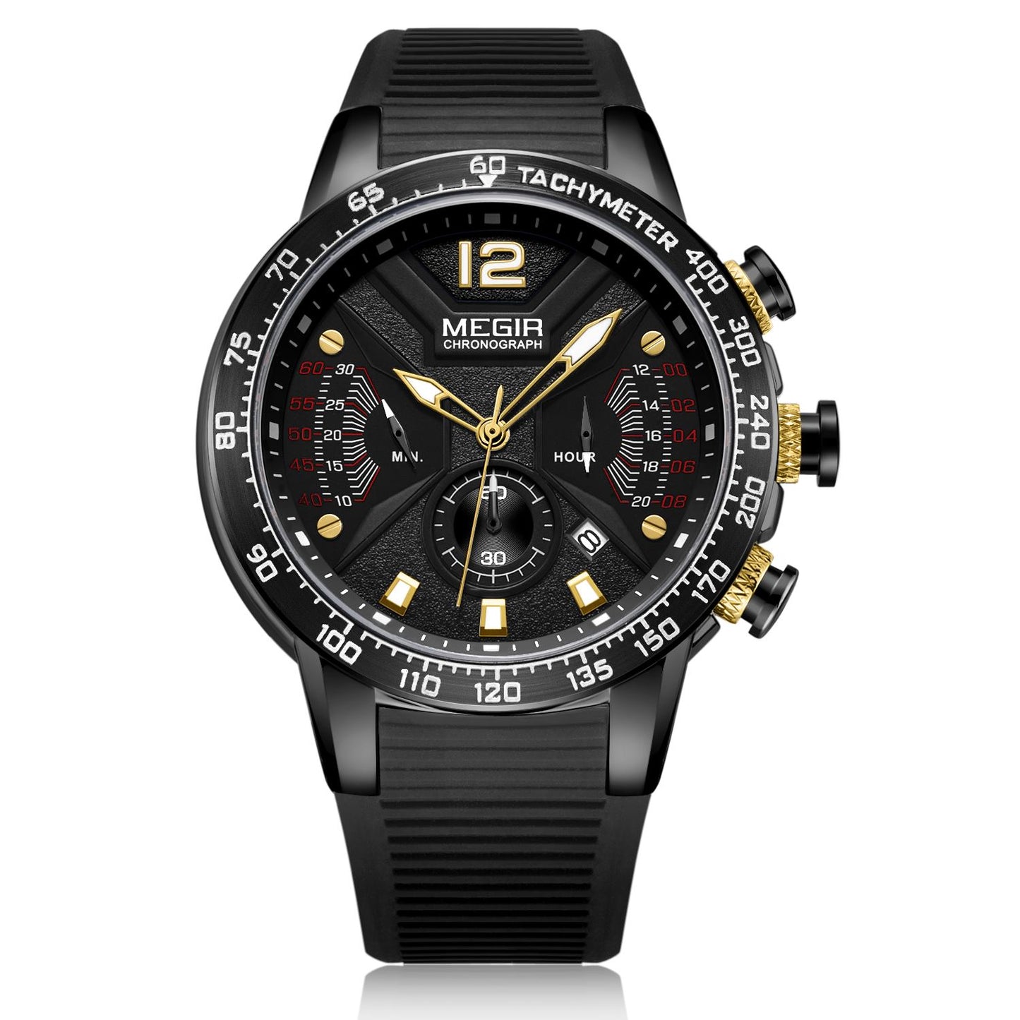 MEGIR Men Watch Top Brand Luxury Sport Chronograph Fashion Casual Mens Quartz Watches Silicone Wristwatches Reloj Hombre 2106
