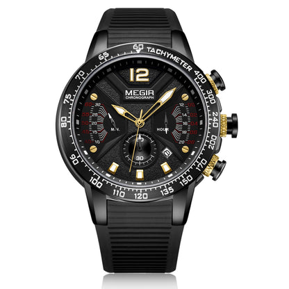 MEGIR Men Watch Top Brand Luxury Sport Chronograph Fashion Casual Mens Quartz Watches Silicone Wristwatches Reloj Hombre 2106