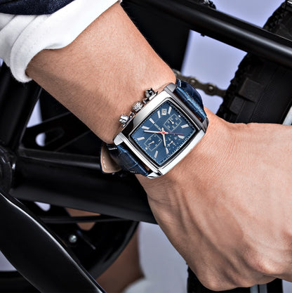 MEGIR Watch Men Business Wristwatch Rectangle Quartz Military Watches Waterproof Luminous Leather Strap Sport Casual Clock Reloj Hombre 2028