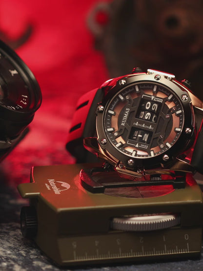 RUIMAS Mens Watches Roller Pointer Sports Quartz WristWatch Fashion  Luxury Silicone Strap Waterproof Relogio Masculino 553